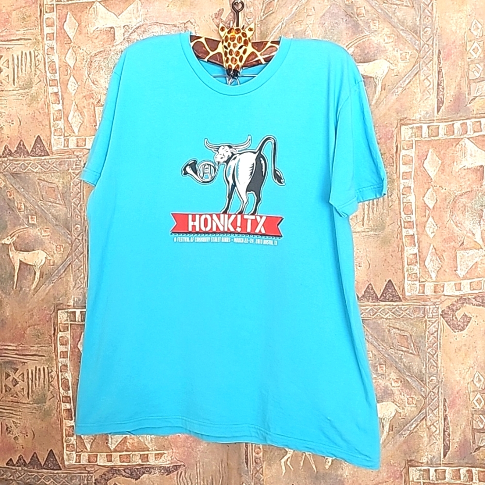 Honk TX event T-shirt Austin, TX March 2013 XL cow cattle logo unisex - Picture 1 of 5